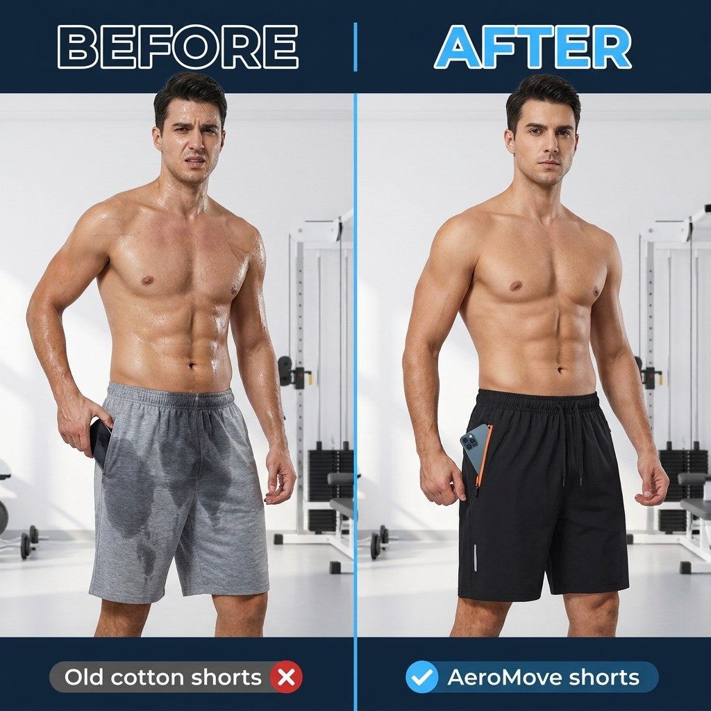 AeroMove shorts - before after